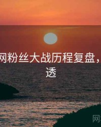 黑料官网粉丝大战历程复盘，带你看透