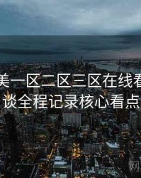 国产欧美一区二区三区在线看导演访谈全程记录核心看点