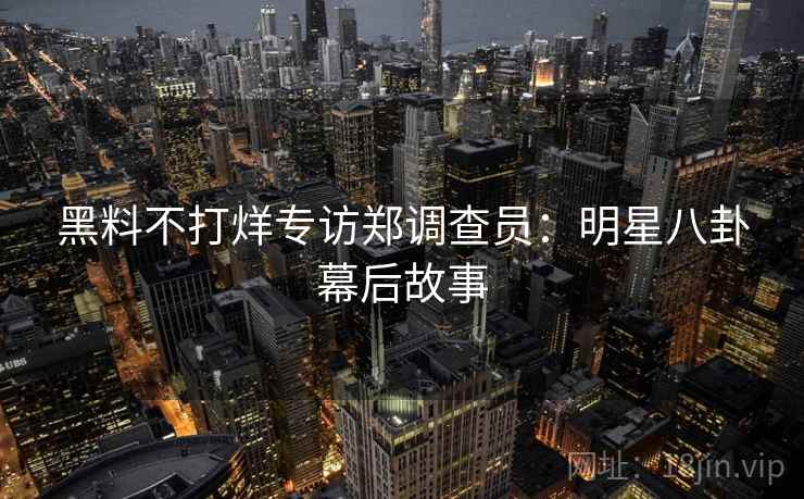 黑料不打烊专访郑调查员:明星八卦幕后故事 黑料不打烊专访郑调查员:明星八卦幕后故事